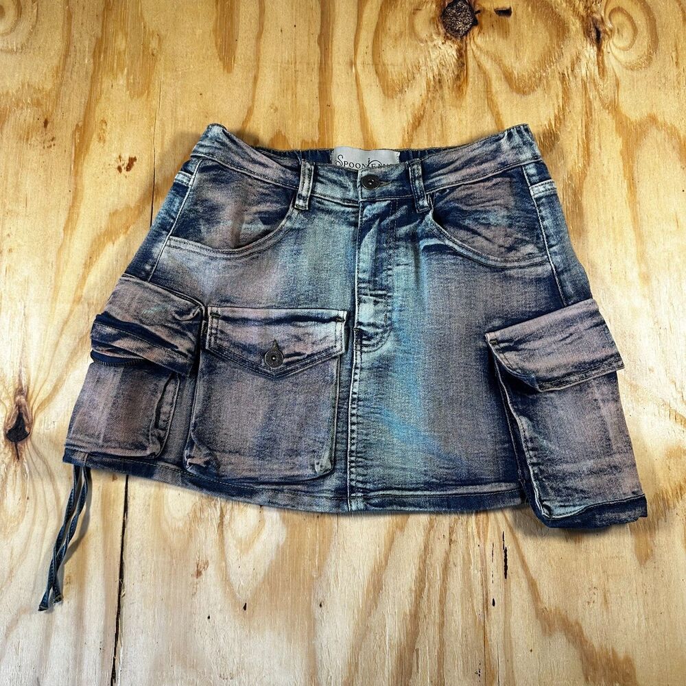 Spoon Jeans Mini Cargo Skirt Large